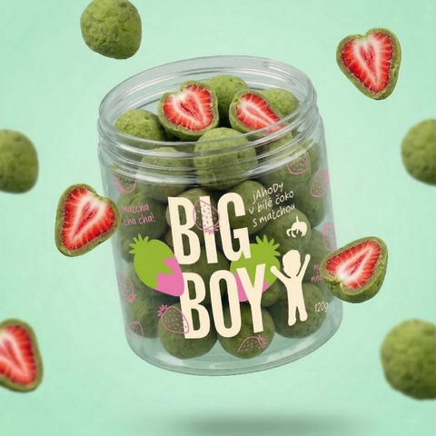 Big Boy Jahody v matcha a bílé čokoládě